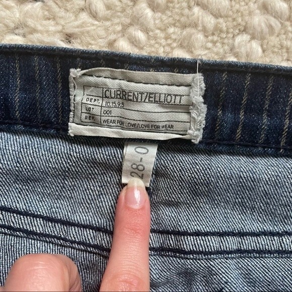 current /elliott  jeans womens the stiletto bartlett stripe denim jeans size 28 - Picture 8 of 10